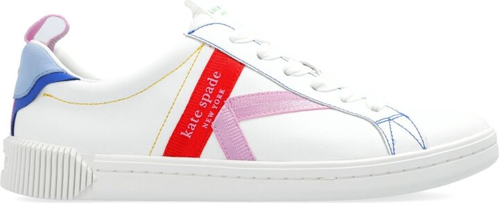 Kate Spade Signature leather sneakers ShopStyle Trainers - Main Image