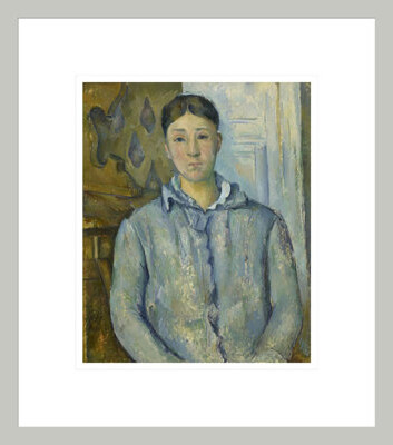 Red Barrel Studio Madame Cezanne in Blue by Paul Cézanne -Framed Giclee Print