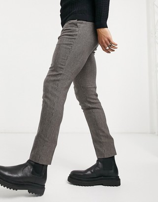 ASOS DESIGN super skinny smart trousers in puppy tooth wool mix