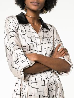 Roksanda Lucina contrasting collar printed midi dress