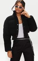 Thumbnail for your product : PrettyLittleThing Black Borg Bubble Cropped Bomber Jacket