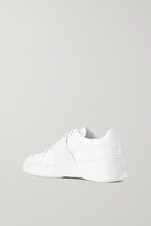 Thumbnail for your product : Roger Vivier Viv Skate Crystal-embellished Rubber-trimmed Leather Sneakers - White