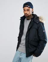 Thumbnail for your product : Tommy Hilfiger Tech Bomber Hooded Detachable Faux Fur Trim In Black