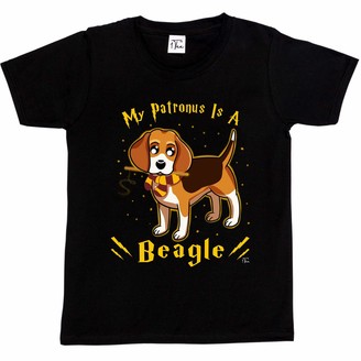 1Tee Kids Girls My Patronus Is A Beagle Dog T-Shirt 