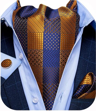 Dibangu Men's Cravat Self Tie Jacquard Woven Paisley Ascot Tie And Pocket  Square Cufflinks Set Formal Casual - Temu Germany