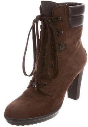 Tod's Suede ace-Up Ankle Boots