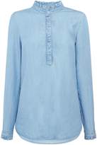 Thumbnail for your product : Oui Denim blouse with frill
