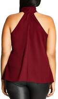 Thumbnail for your product : City Chic Plus Sleeveless Tie Neck Blouse