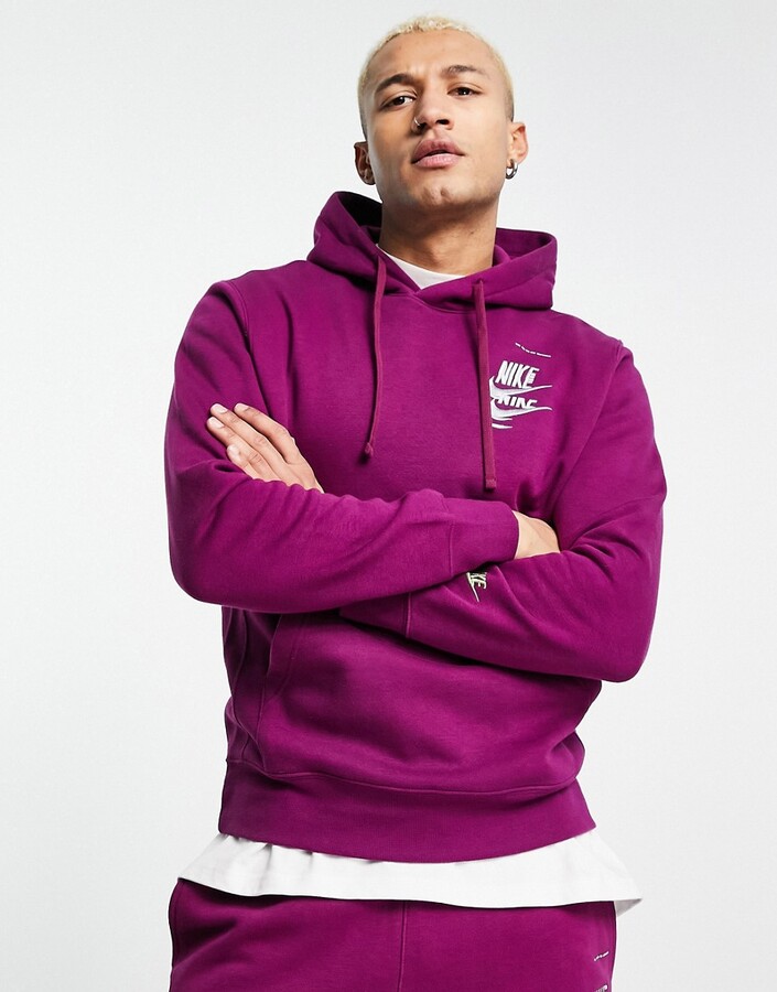 Nike Multi-Futura fleece hoodie in purple - ShopStyle