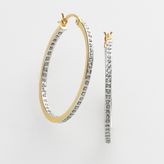 Thumbnail for your product : Mystique Diamond TM 18k gold over silver diamond accent hoop earrings