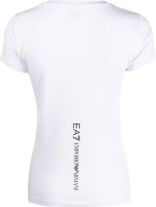 EA7 Emporio Armani logo-print detail T-shirt