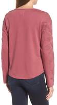 Thumbnail for your product : Caslon Embroidered Sleeve Sweatshirt
