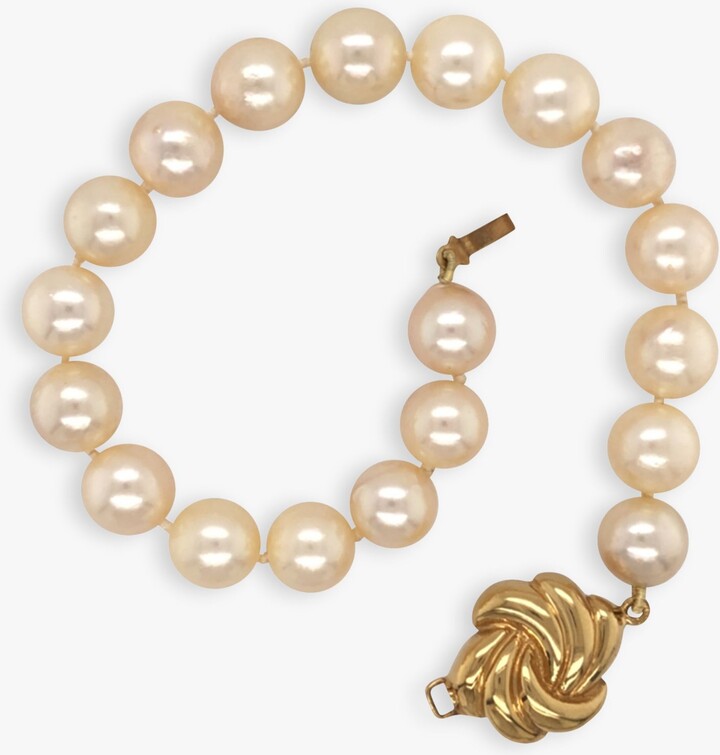 Vintage Fine Jewellery Second Hand 18ct Gold Clasp Single Row Pearl Bracelet ShopStyle