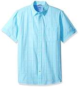 Thumbnail for your product : Izod Men's Saltwater Dockside Chambray Windowpane Short Sleeve Shirt