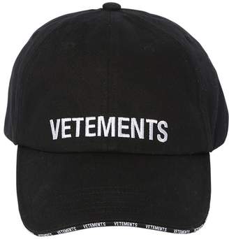 Vetements LOGO EMBROIDERED DISTRESSED BASEBALL CAP