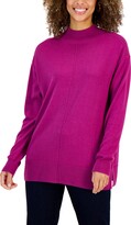 Thumbnail for your product : Karen Scott Women's Cotton Seam-Front Mock Neck Sweater, Created for Macy's