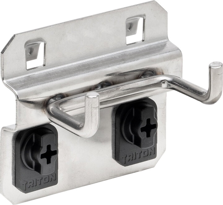 Triton Products 1 In. Double Rod 90 Degree Bend 3/16 In. Dia. Stainless Steel Pegboard Hook for Stainless Steel LocBoard, 3 Pack