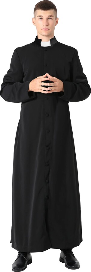 IvyRobes Unisex Roman Clergy Cassock Robe for Men Women Pulpit Anglican Priest  Vestments Chasubles Black 51FF(M Plus) - ShopStyle