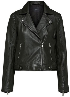 Selected Katie Leather Jacket Rosin Black - 38