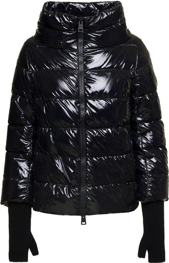 Herno Black 'gloss Puffer' Down Jacket With Gloves In Shiny Nylon Woman ...