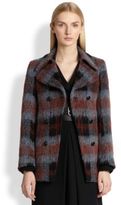 Thumbnail for your product : McQ Textured Plaid Double-Breasted Coat