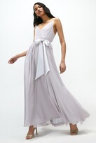 Thumbnail for your product : Plunge Neckline Strappy Tie Waist Maxi Dress