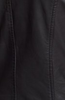 Thumbnail for your product : Soia & Kyo Genuine Coyote Fur Trim Leather Jacket with Knit Insert