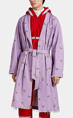 Undercover Men's Astronaut-Print Cotton Twill Robe Coat - Lilac