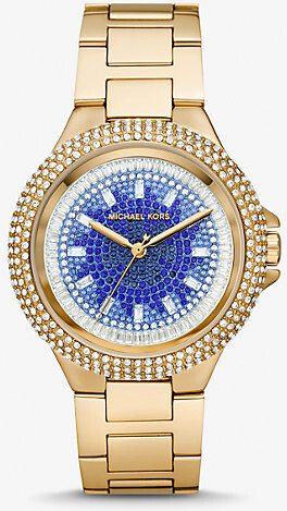 Michael Kors Oversized Camille Ombre Pavé Gold-Tone Watch - ShopStyle