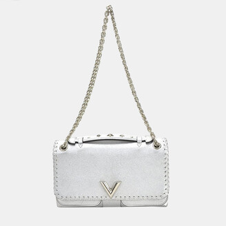 Louis Vuitton Very Chain Bag Whipstitch Leather Silver