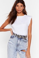 Thumbnail for your product : Nasty Gal Womens Chip On Your Shoulder Jersey Tee - White - 12