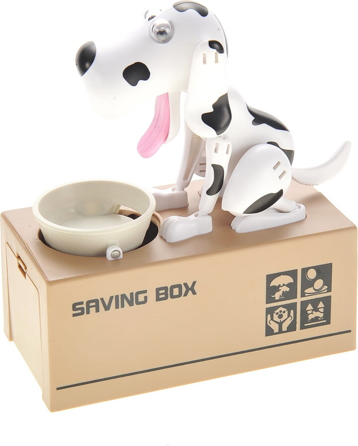 CoinCollector Dog Piggy Bank - Black White