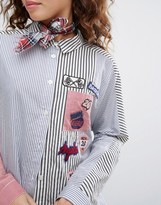 Thumbnail for your product : House of Holland Color Block Shirt With Patches