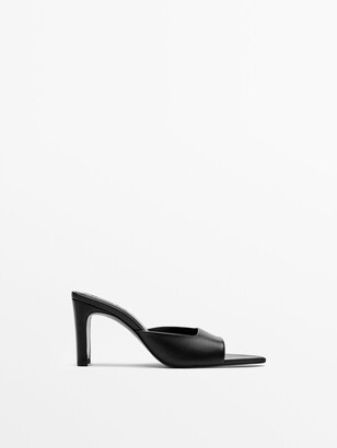 Massimo Dutti Leather High-Heel Mule Sandals - ShopStyle