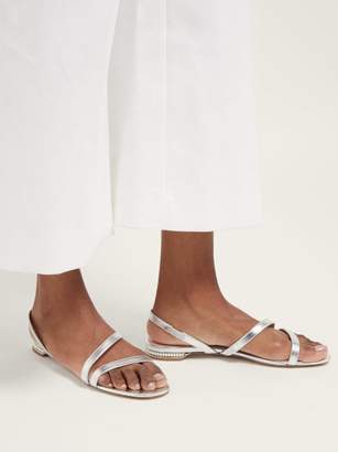 Nicholas Kirkwood Casati Pearl Heeled Leather Sandals - Womens - Silver