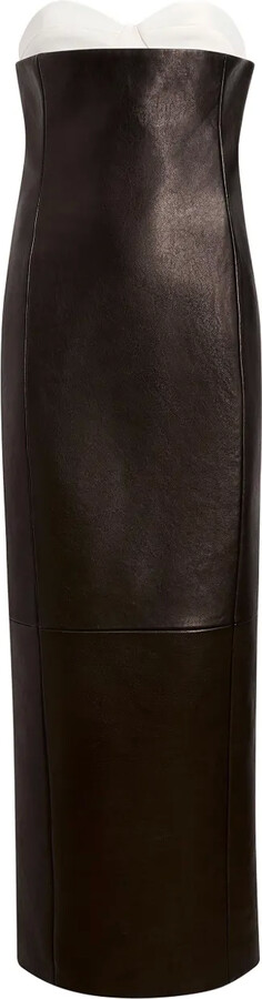 KHAITE Yael strapless leather maxi dress