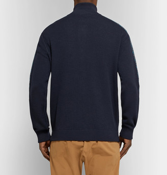 Missoni Intarsia-Trimmed Wool-Blend Zip-Up Sweater