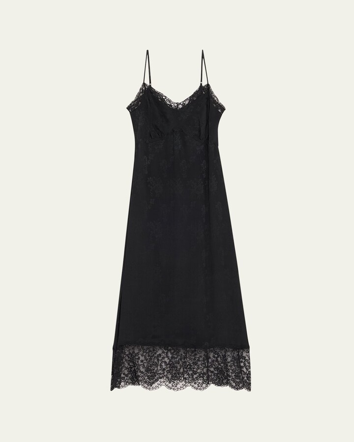 Simone Rocha Floral Lace-Trim Slip Dress