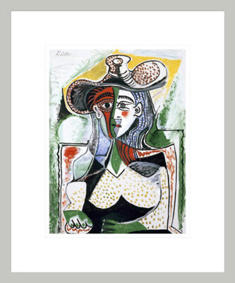 1000Museums Woman with a Large Hat by Pablo Picasso -Framed Giclee Print