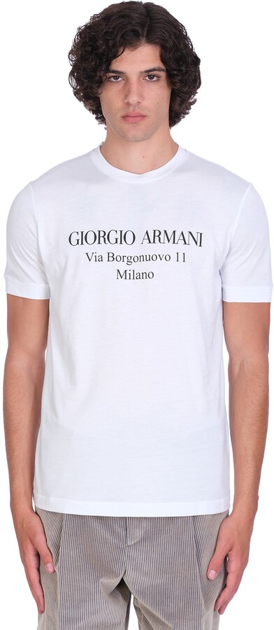 Giorgio Armani T-shirt Logo T-shirt In White Cotton - ShopStyle