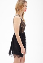 Thumbnail for your product : Forever 21 contemporary eyelash lace tea dress