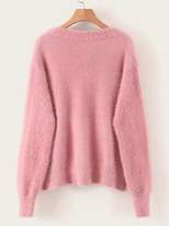 Thumbnail for your product : Shein Button Through Fluffy Knit Cardigan
