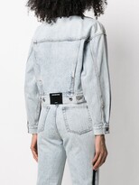 Thumbnail for your product : Alexander Wang Peak-Lapels Cropped Denim Jacket