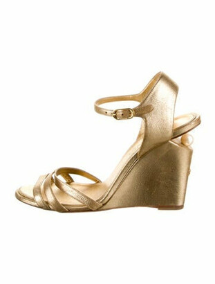 Chanel Gold Women's Sandals | Shop the world's largest collection of  fashion | ShopStyle