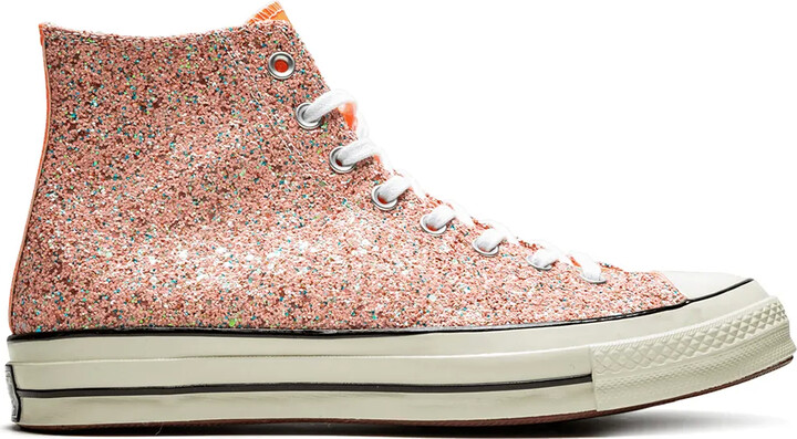 orange sparkly converse