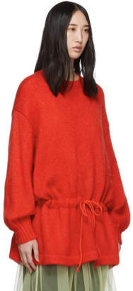 Undercover Red Mohair Drawstring Sweater