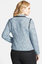 Thumbnail for your product : Sejour Asymmetrical Zip Tweed Jacket (Plus Size)