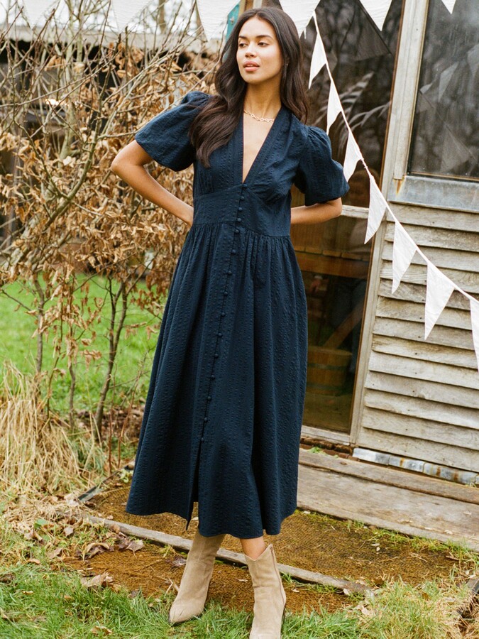 Nobody's Child Starlight Cotton Puff Sleeve Midi Dress ShopStyle