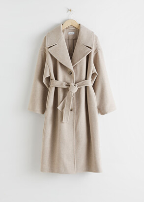And other stories Oversized Belted Wool Coat