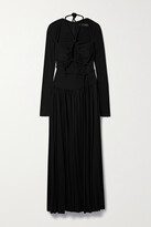 Thumbnail for your product : Proenza Schouler Cutout Pleated Jersey Halterneck Maxi Dress - Black